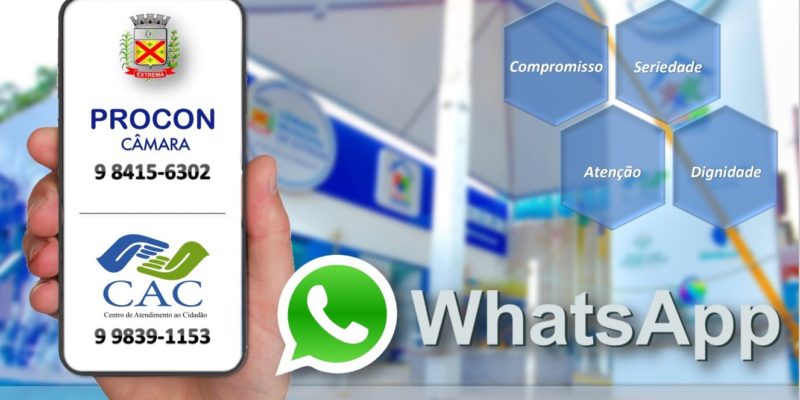 Casa do Cidadão da Câmara disponibiliza Whatsapp PROCON e CAC