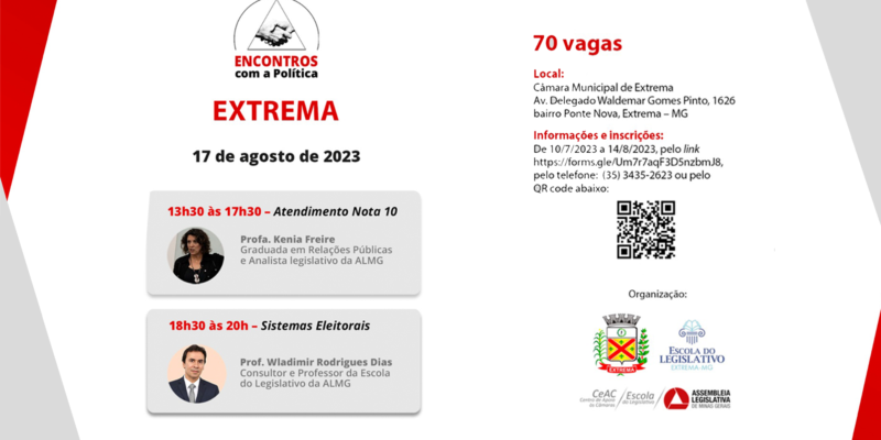 CÂMARA E ESCOLA DO LEGISLATIVO PROMOVERÃO “ENCONTROS COM A POLÍTICA” EM AGOSTO